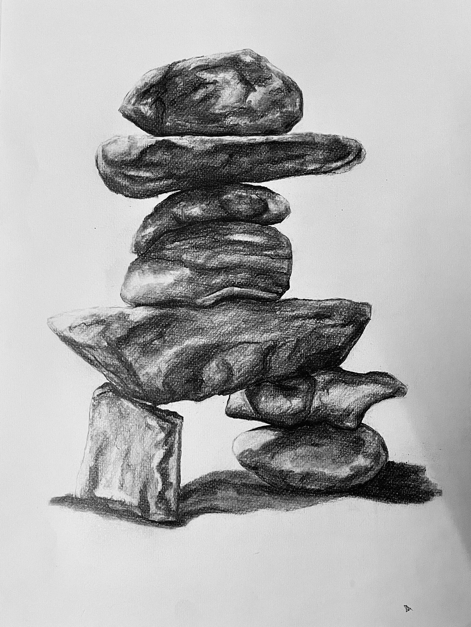 Fine Art Study in charcoal capturing realistic textures and traditional composition